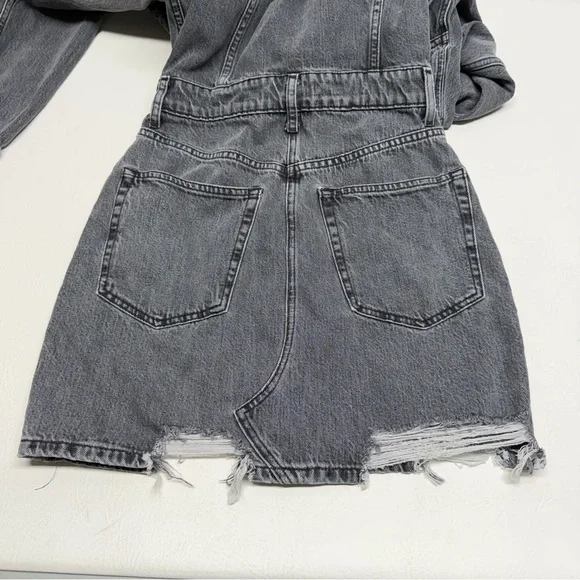 Etica Grey Denim Shirt Dress long sleeves size XS - Picture 10 of 11